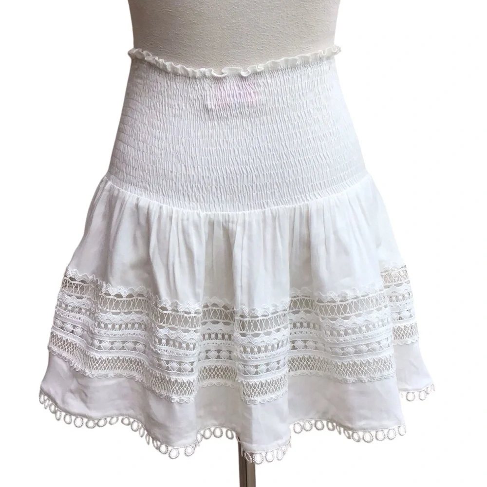 Miss June Paris Boho Smocked Waist Mini Skirt - Picture 4 of 6
